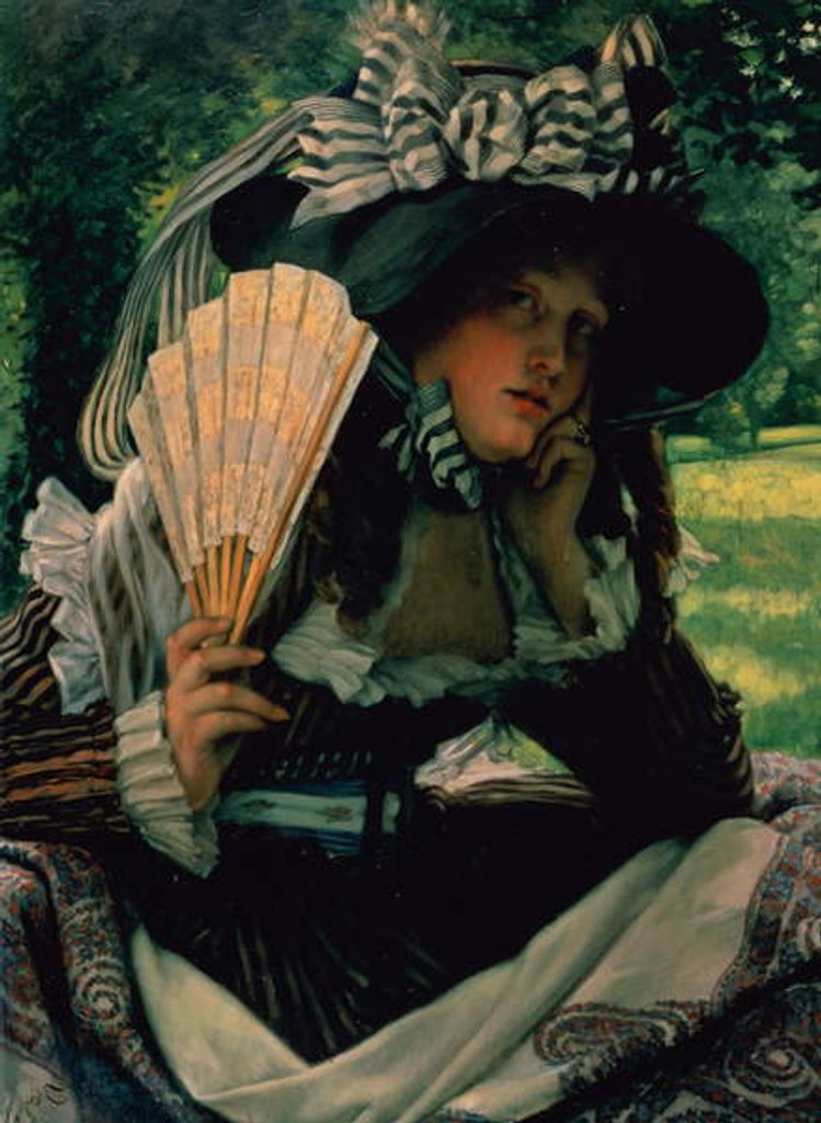 Detail of Girl with a Fan, 1870-1871 by James Jacques Joseph Tissot