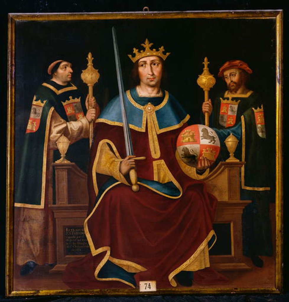 Detail of Saint Ferdinand Enthroned with Two Courtiers by Juan de Juanes