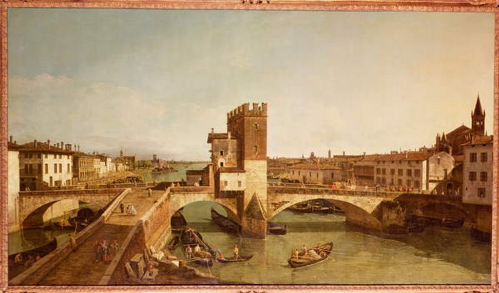 Detail of Ponte Delle Navi, Verona by Bernardo Bellotto