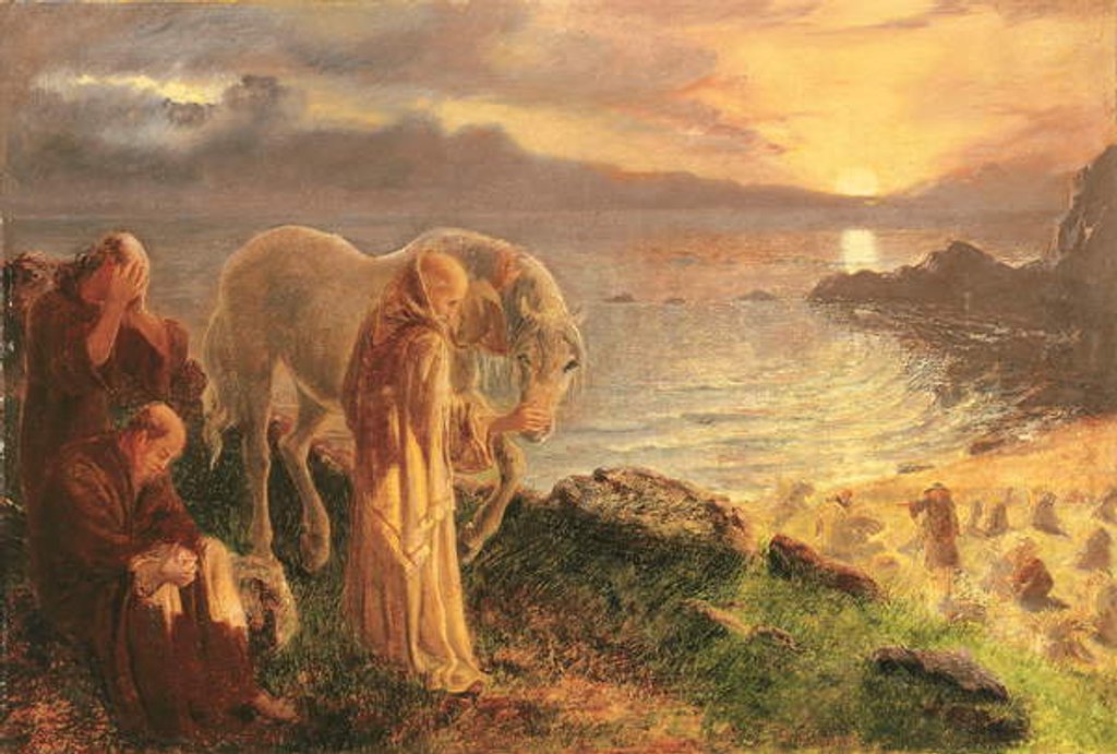 Detail of St Columba's Farewell to the White Horse, 1865-1868 by Alice Boyd