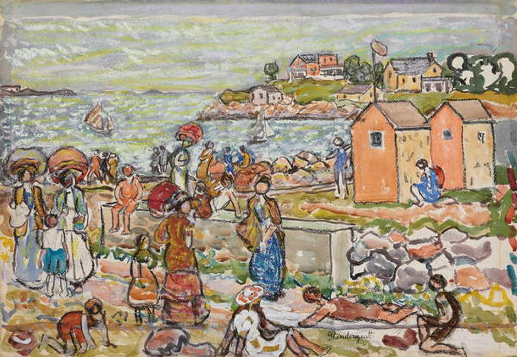 Detail of Bathers and Strollers, c.1919 by Maurice Brazil Prendergast