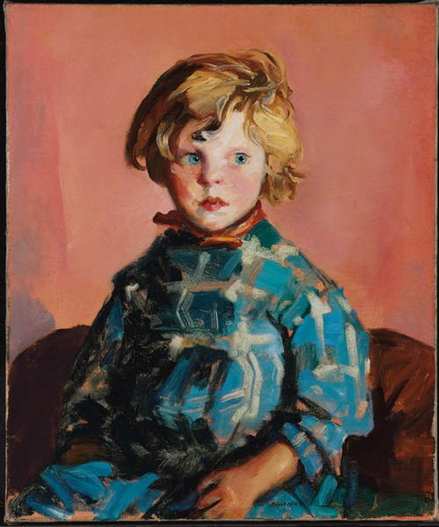 Detail of The Blue Plaid Dress, 1927 by Robert Cozad Henri