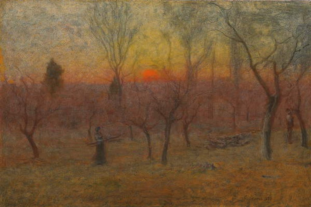 Detail of Gathering Wood, Montclair, New Jersey, 1889 by George Snr. Inness
