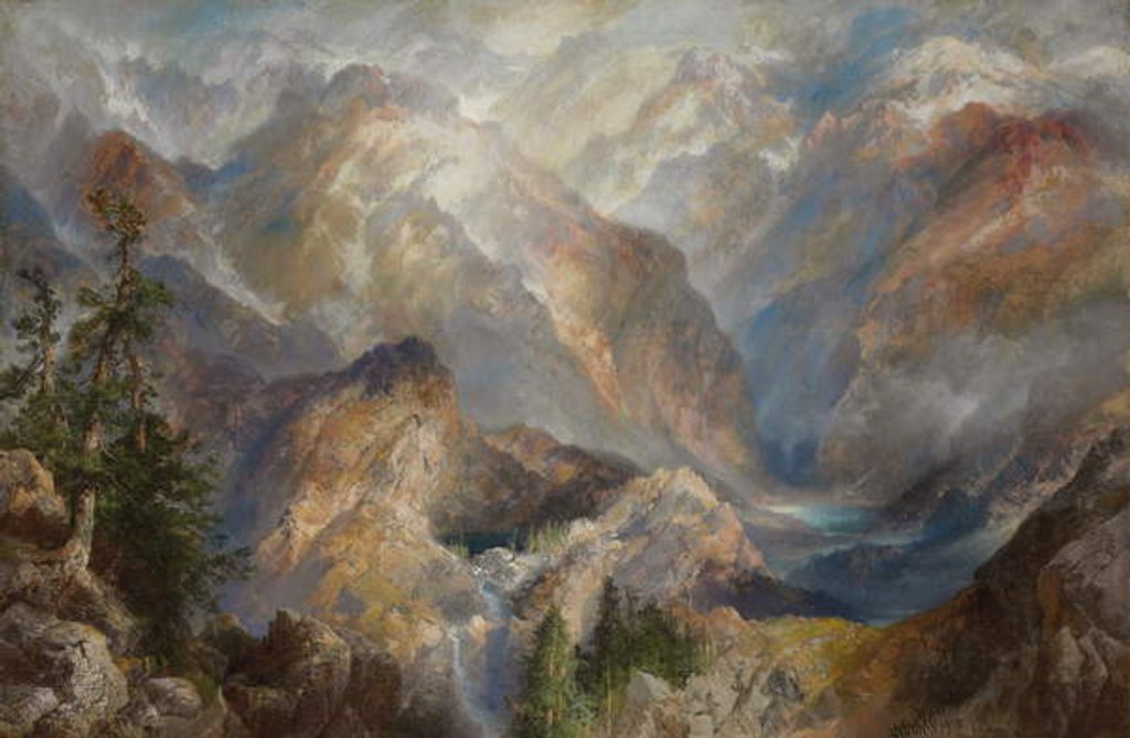 Detail of Morning in the Sierras, Nevada, 1910 by Thomas Moran
