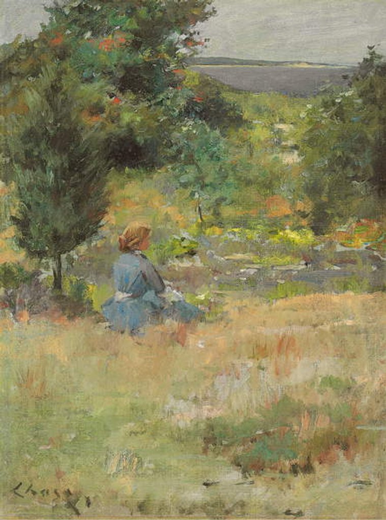 Detail of Girl at Shinnecock Hills, c.1897 by William Merritt Chase