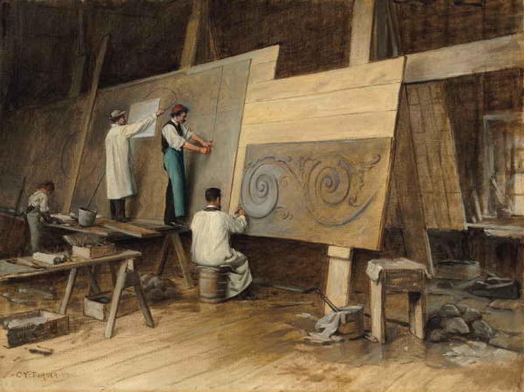 Detail of Artist Executing Designs for the Worlds Columbian Exposition, Chicago, 1893, 1894 by Charles Yardley Turner