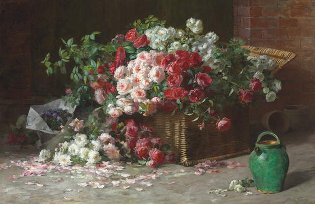 Detail of Basket of Roses, c.1890 by Abbott Fuller Graves