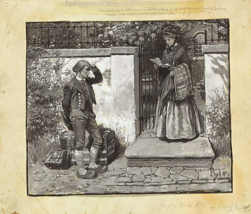Detail of Letter of Introduction by Howard Pyle