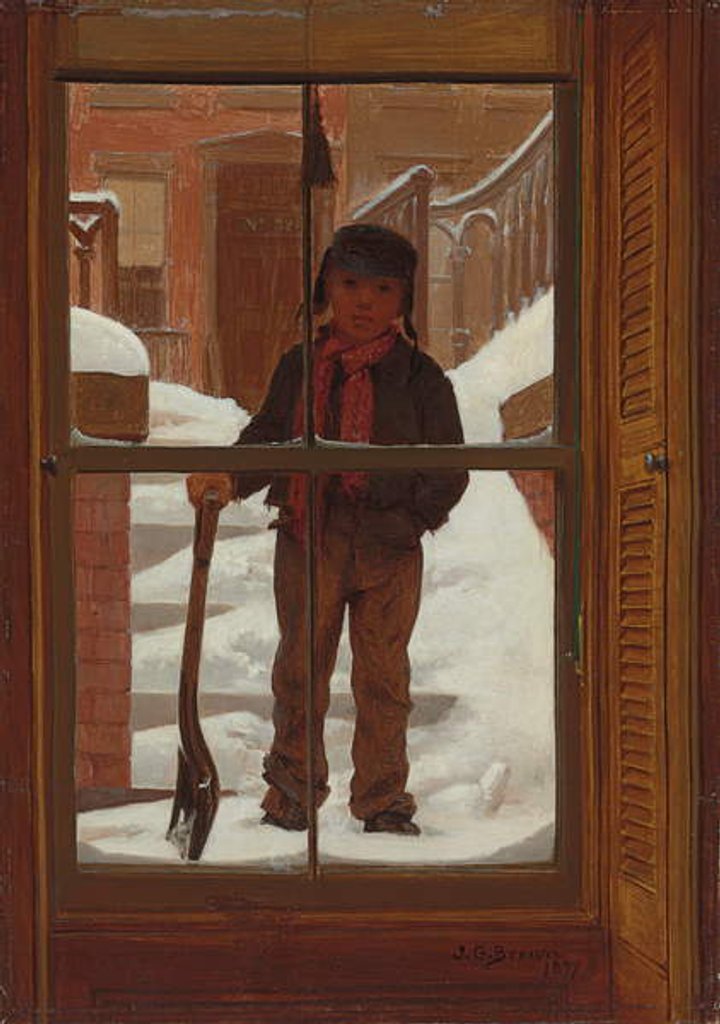Detail of Can I Shovel Off the Snow?, 1871 by John George Brown
