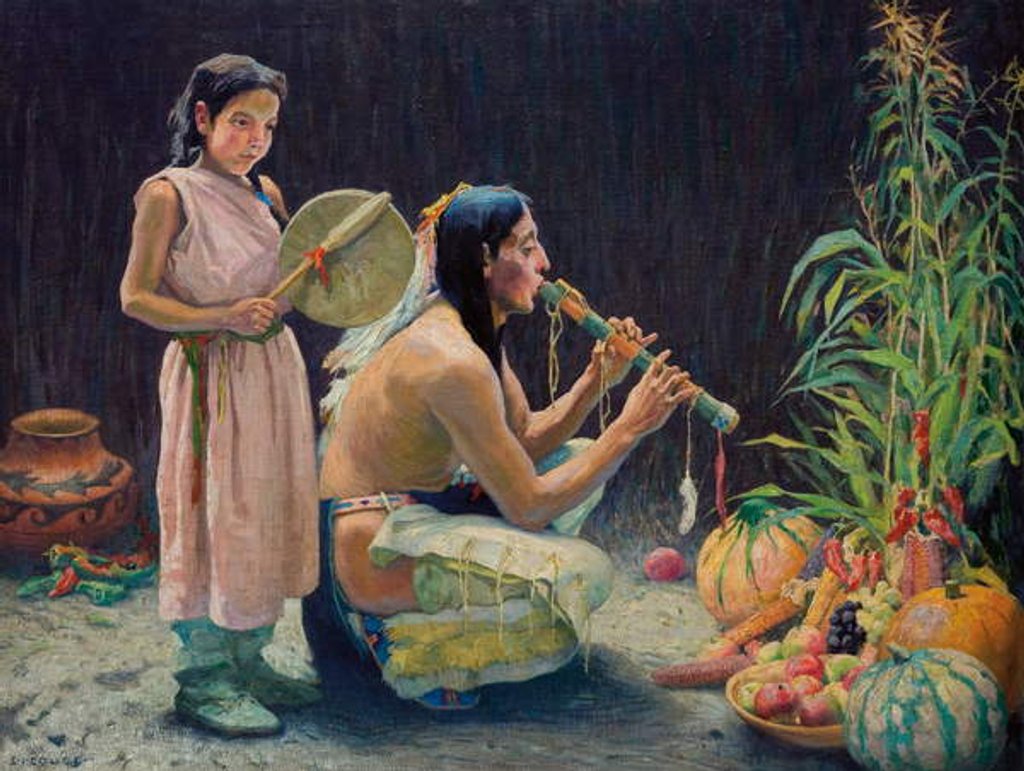Detail of The Harvest Song, c.1920 by Eanger Irving Couse