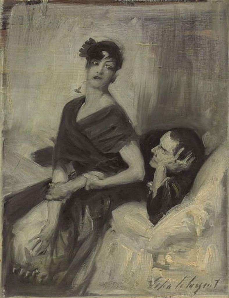 Detail of Man and Woman on a Bed, c.1880-1882 by John Singer Sargent