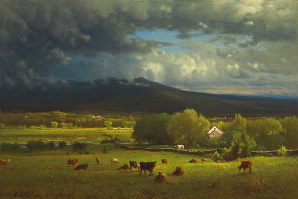 Detail of Sunset on the River, 1867 by George Snr. Inness