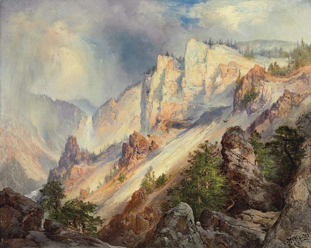 Detail of A Passing Shower in the Yellowstone Canyon, 1903 by Thomas Moran