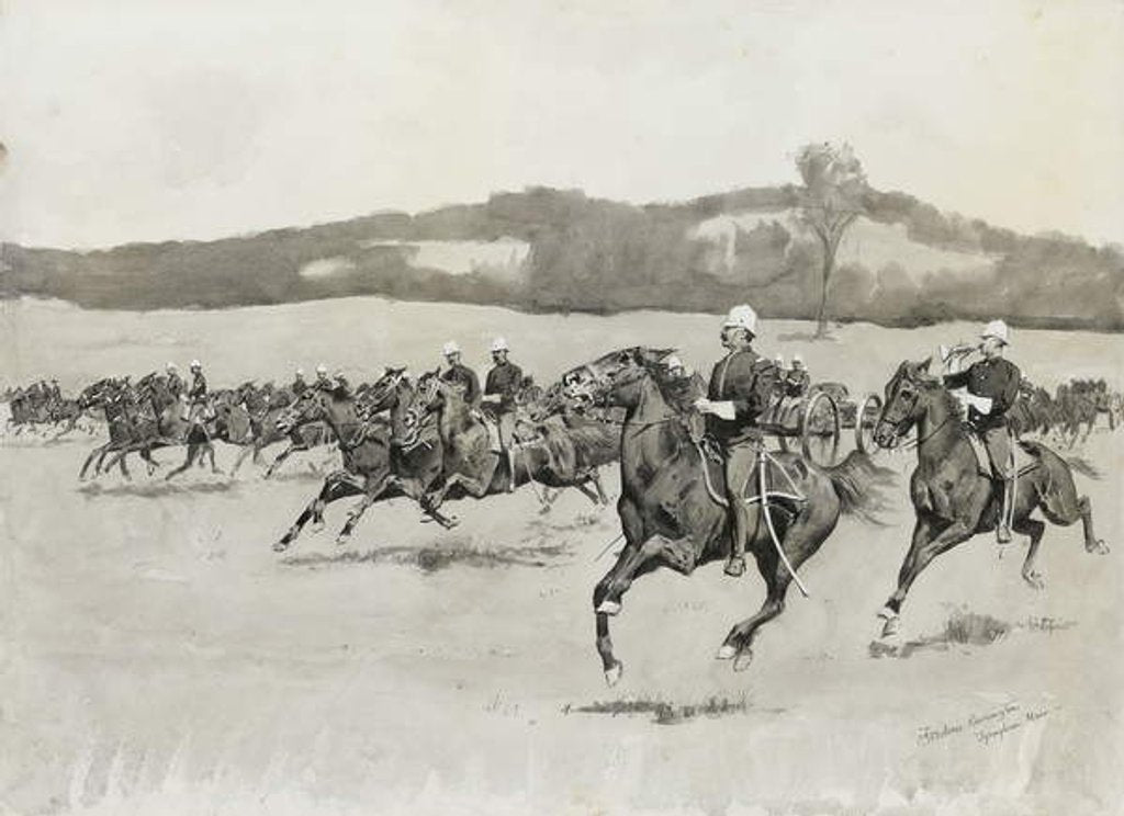 Detail of Battery K at Drill in the Berkshire Hills, Massachusetts, 1895 by Frederic Remington