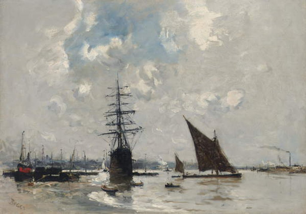 Detail of Ships on the Thames by Frank Myers Boggs