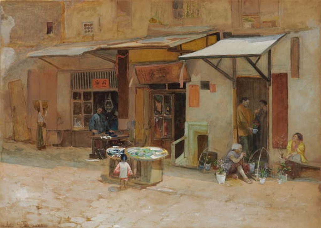 Detail of Chinatown, San Francisco, 1908 by Louis Comfort Tiffany