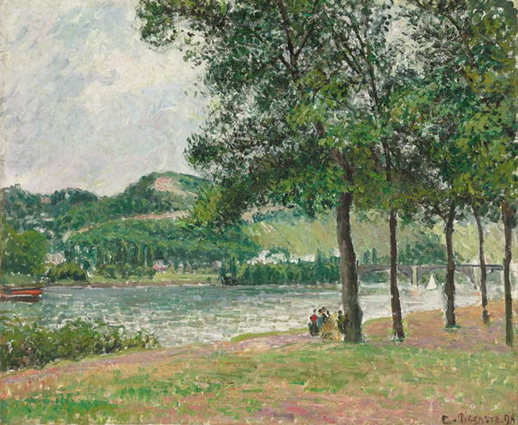 Detail of The Cours-la-Reine at Rouen, Overcast; Le Cours-la-Reine a Rouen, Temps Gris, 1898 by Camille Pissarro