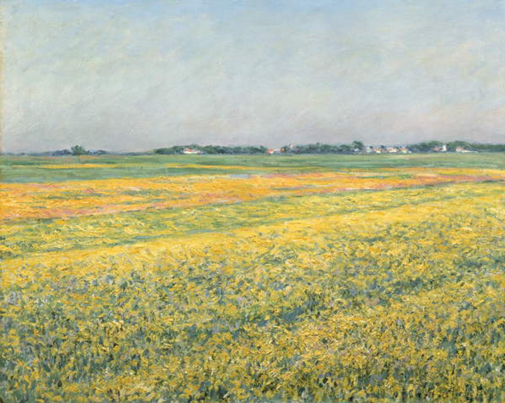 Detail of The Plain of Gennevilliers, Yellow Fields; La plaine de Gennevilliers, champs jaunes, 1884 by Gustave Caillebotte