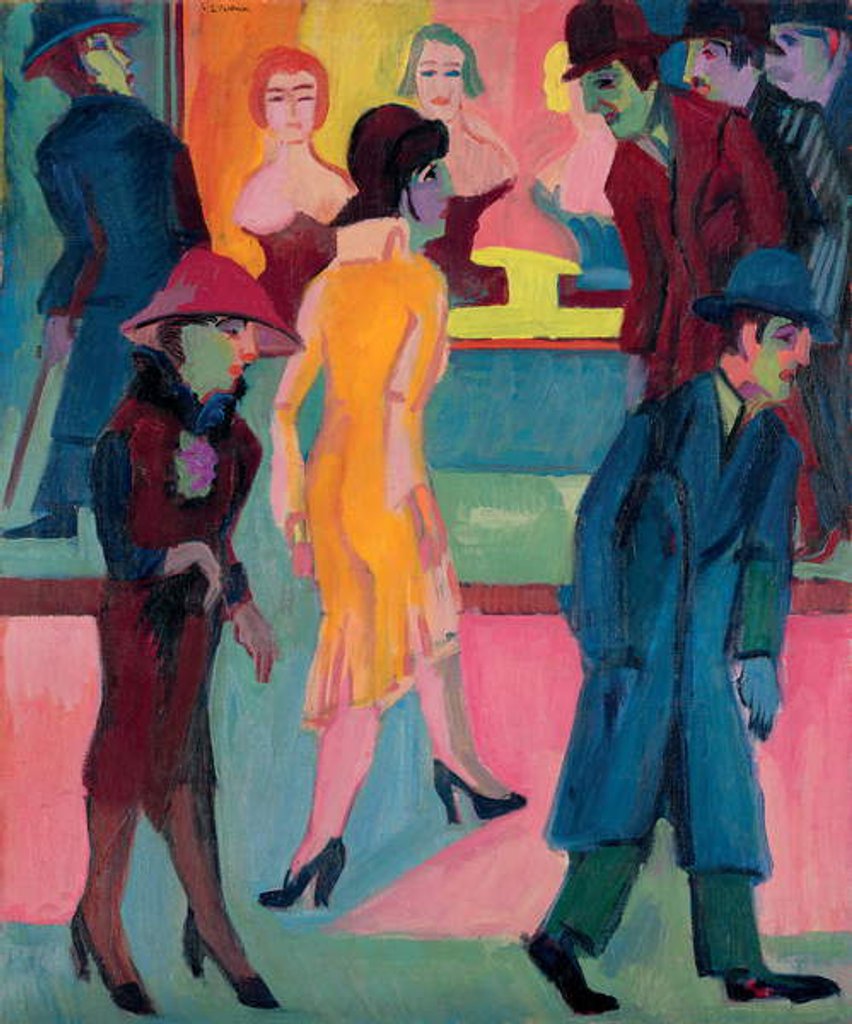 Detail of Street Scene by the Barber Shop, 1926 by Ernst Ludwig Kirchner