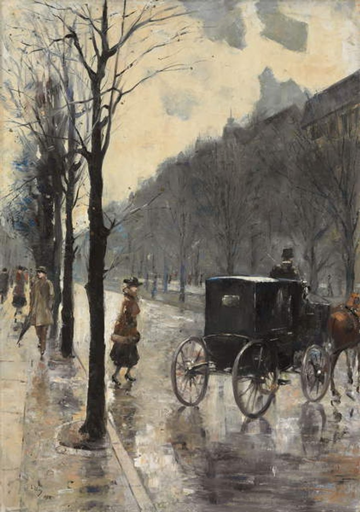 Detail of Kurfurstendamm Boulevard, 1910 by Lesser Ury