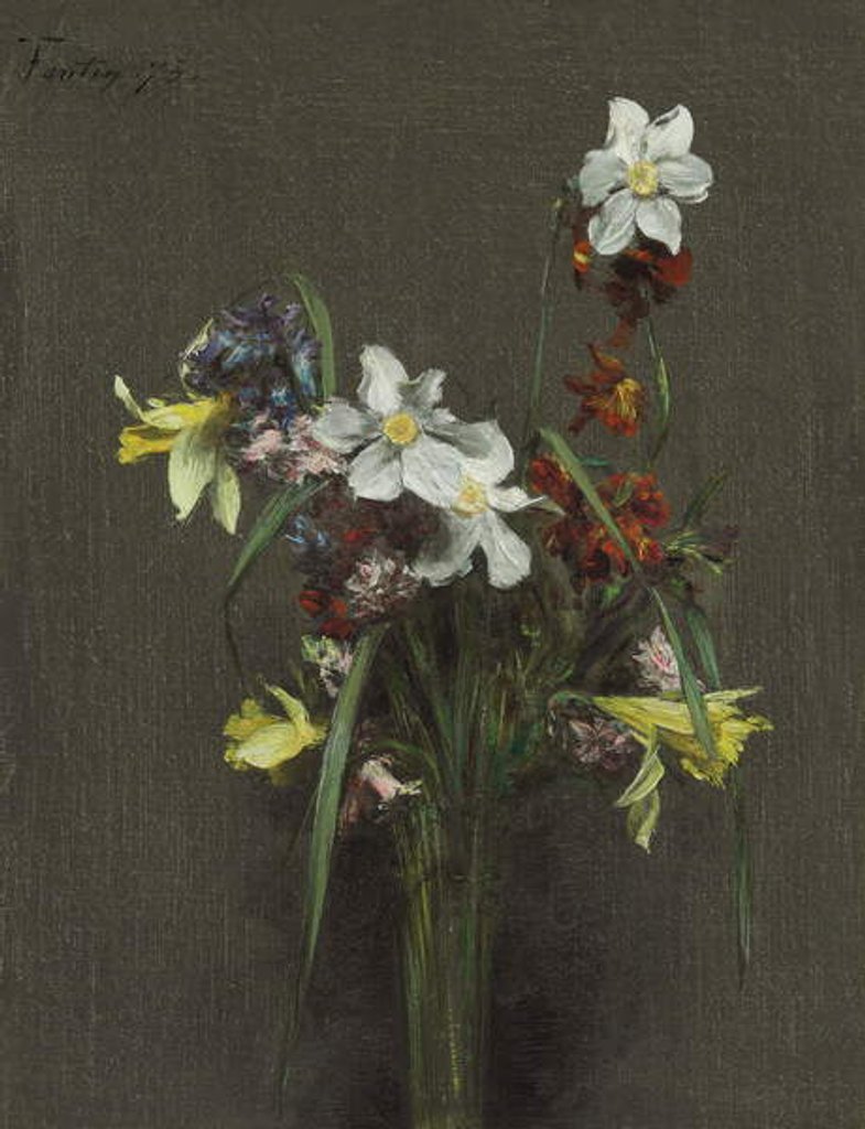 Detail of Spring Flowers; Fleurs de printemps, 1873 by Ignace Henri Jean Fantin-Latour