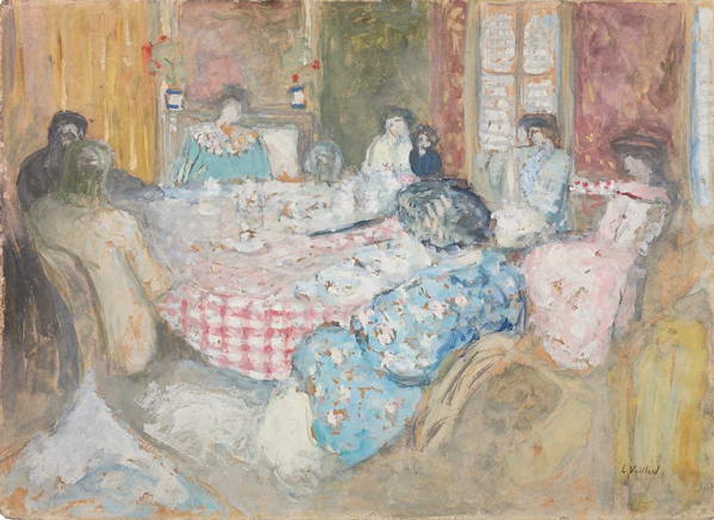 Detail of The Checkered Tablecloth; La nappe a carreaux, 1910 by Edouard Vuillard