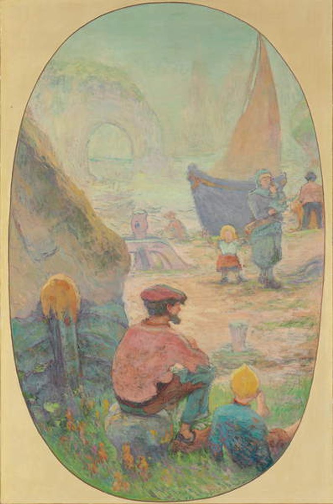 Detail of Fishermen at Etretat; Pecheurs a Etretat, 1897 by Claude Emile Schuffenecker