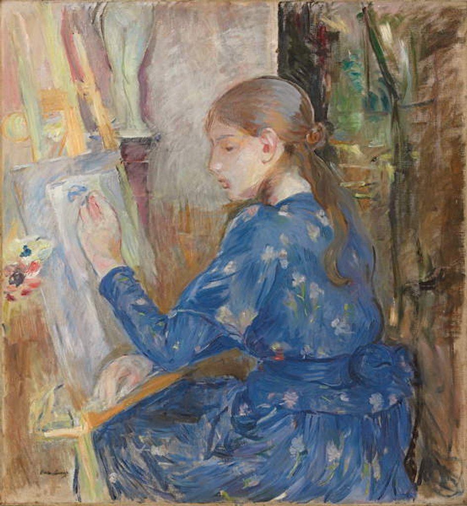 Detail of Young Girl Writing; Jeune Fille Ecrivant, 1891 by Berthe Morisot
