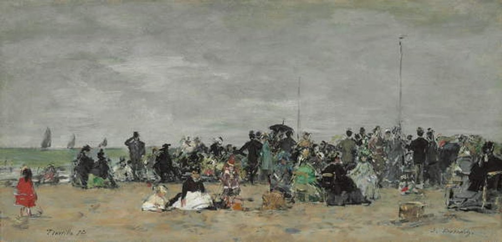 Detail of Trouville Beach, 1874 by Eugene Louis Boudin