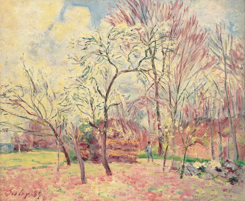 Detail of First Day of Spring in Moret, 1889 by Alfred Sisley