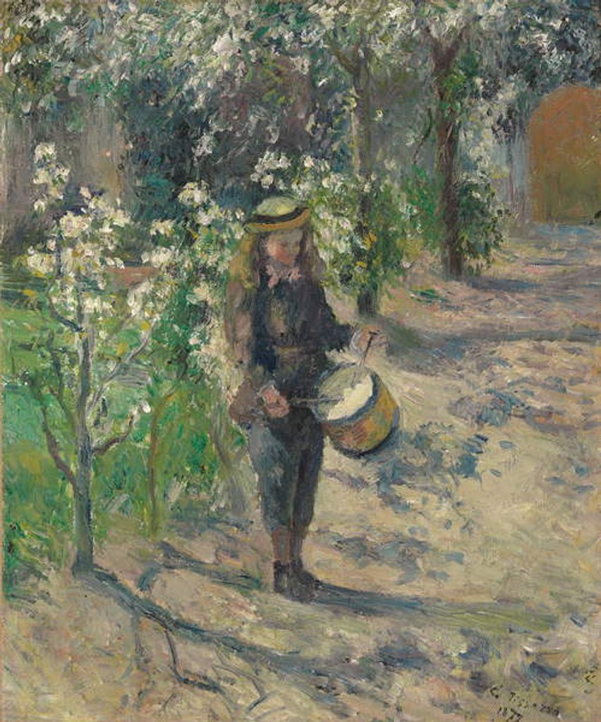 Detail of Child with a Drum; L'enfant au tambour, 1877 by Camille Pissarro