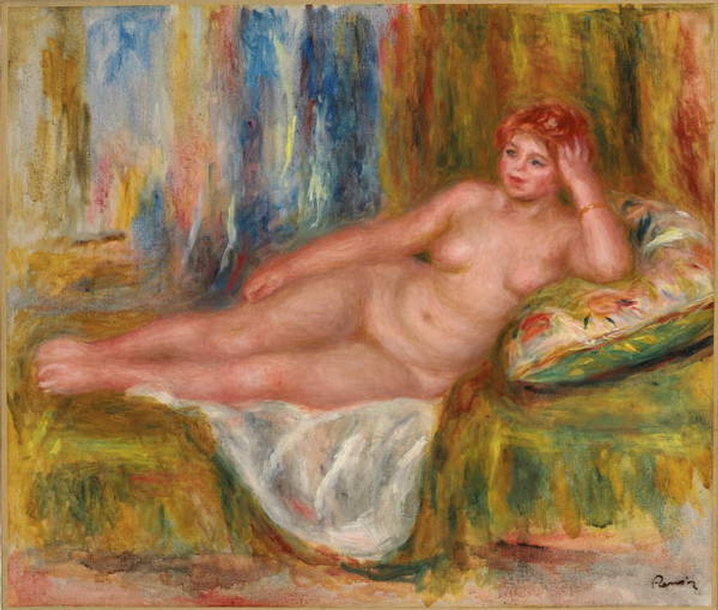 Detail of Reclining Female Nude; Femme nue couchee, 1918 by Pierre Auguste Renoir
