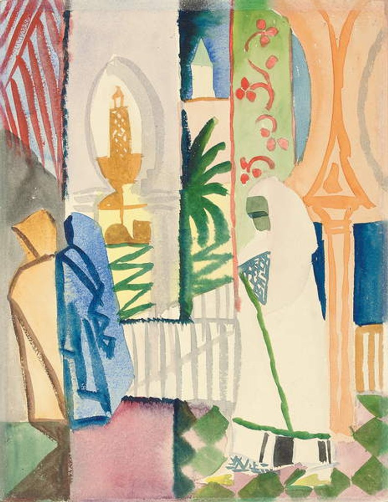 Detail of In the Temple Hall; In der Tempelhalle, 1914 by August Macke