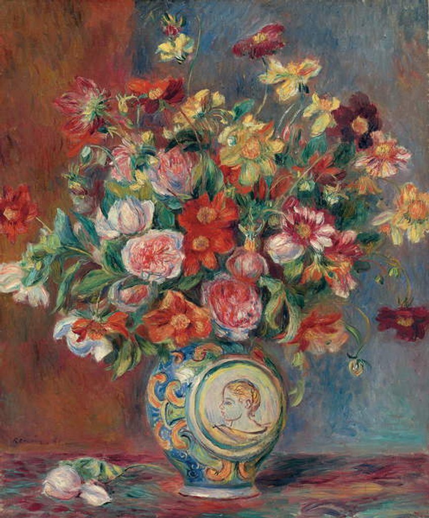 Detail of Vase with Flowers; Vase de fleurs, 1881 by Pierre Auguste Renoir
