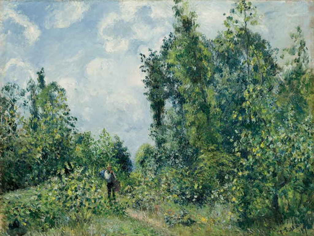 Detail of Edge of the Woods; Lisiere de bois, 1878 by Camille Pissarro