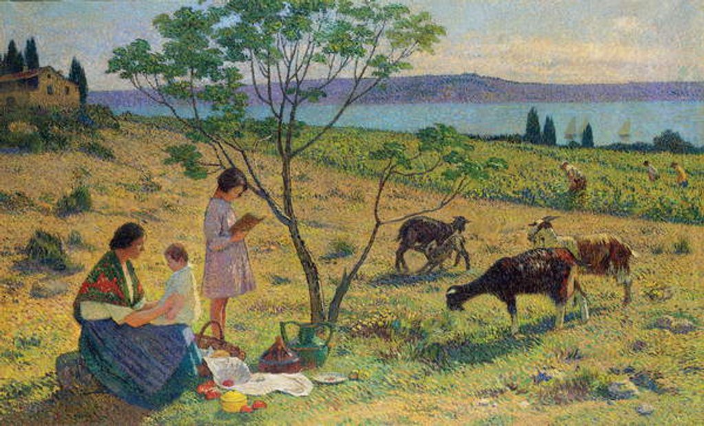 Detail of Bucolic by Henri Jean Guillaume Martin