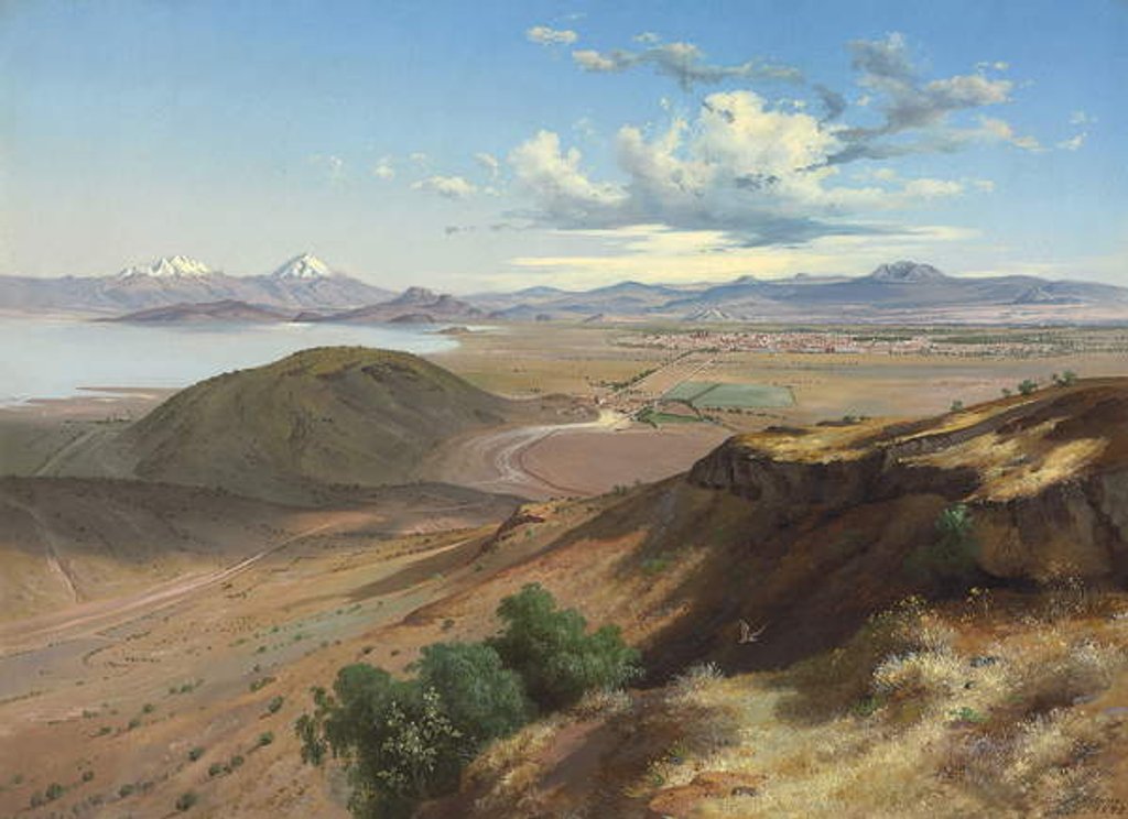 Detail of Valley of Mexico from the Hill of Saint Isabel, 1892 by Jose Maria Velasco