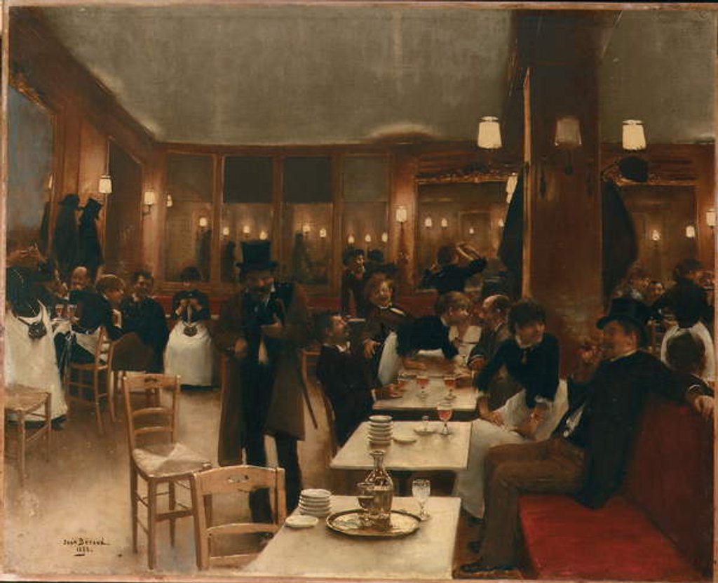 Detail of La Brasserie, 1883 by Jean Beraud