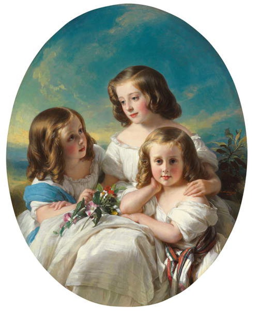 Detail of Three Young Girls from the Chateaubourg Family, 1850 by Hermann Winterhalter