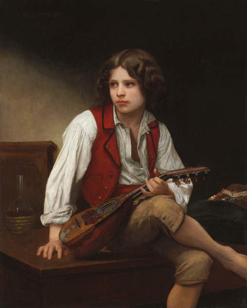 Detail of Italian with a Mandolin, 1870 by William-Adolphe Bouguereau