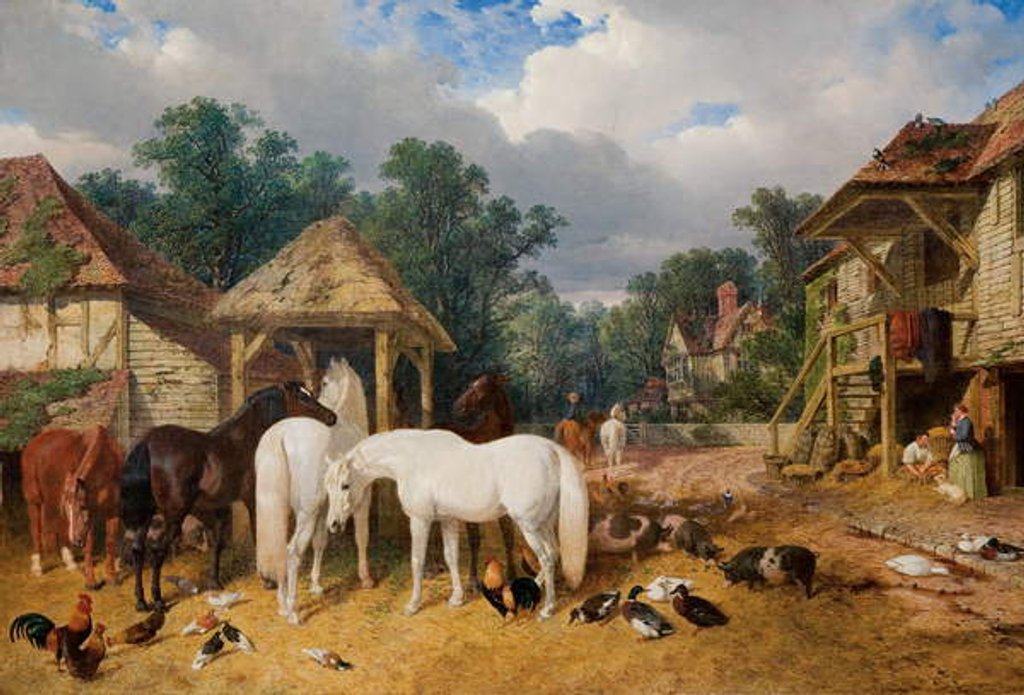 Detail of The Farmyard, 1860 by John Frederick Herring Snr