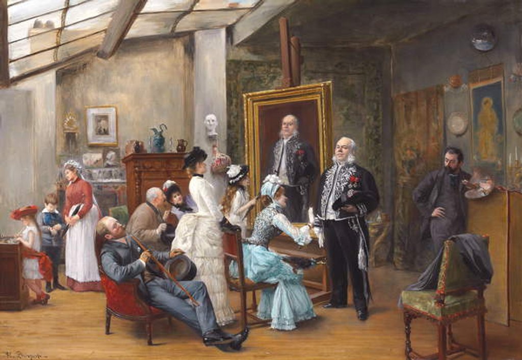 Detail of In the Artist's Studio by Henri Brispot