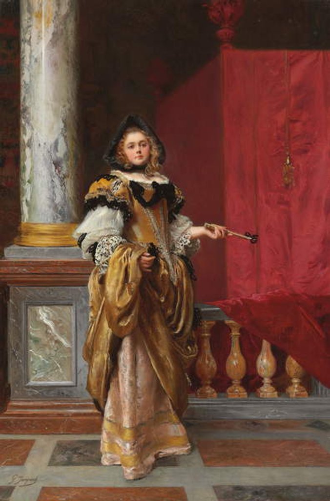 Detail of Arriving at the Ball by Gustave Jacquet