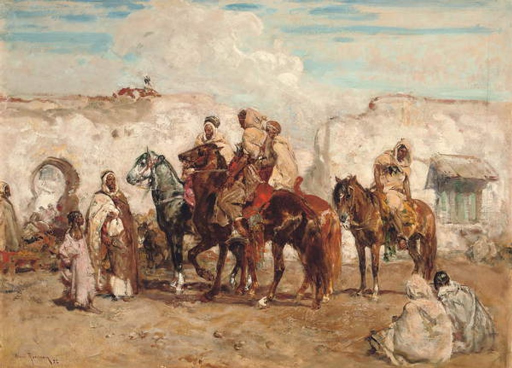 Detail of Intelligence: Arab Village Street; Le renseignement: rue du village Arabe, 1922 by Henri Emilien Rousseau