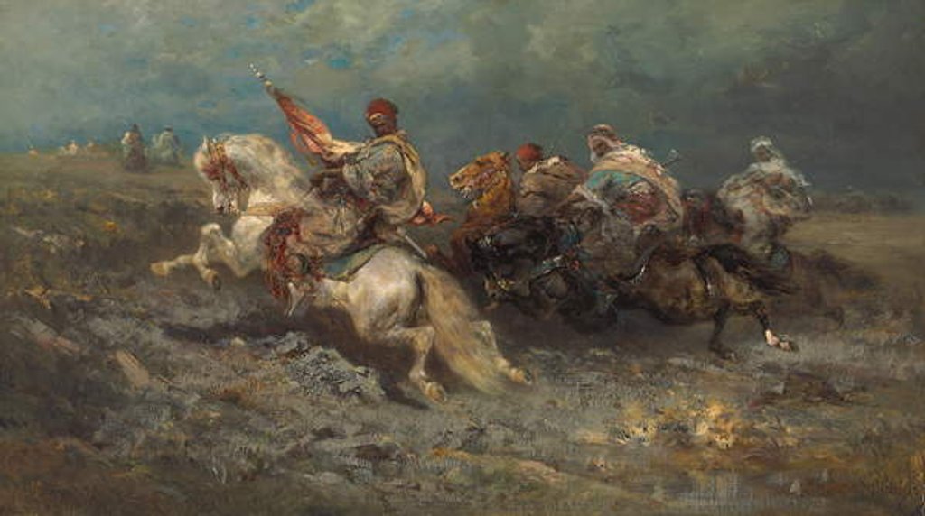 Detail of The Stampede by Adolf Schreyer