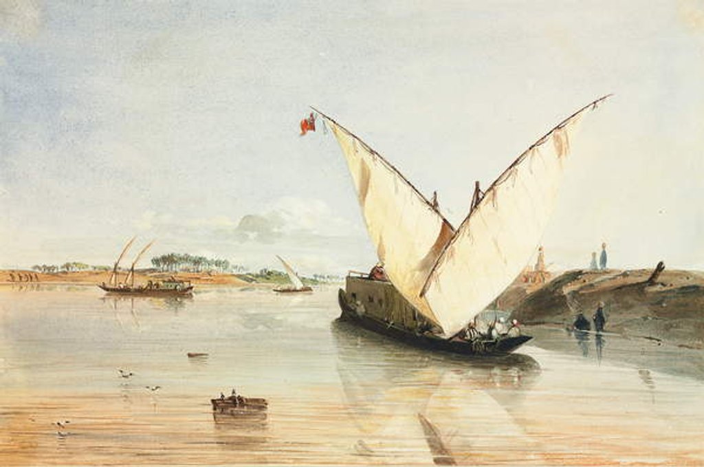 Detail of Nile Boat by Jean Nicolas Henri de Chacaton