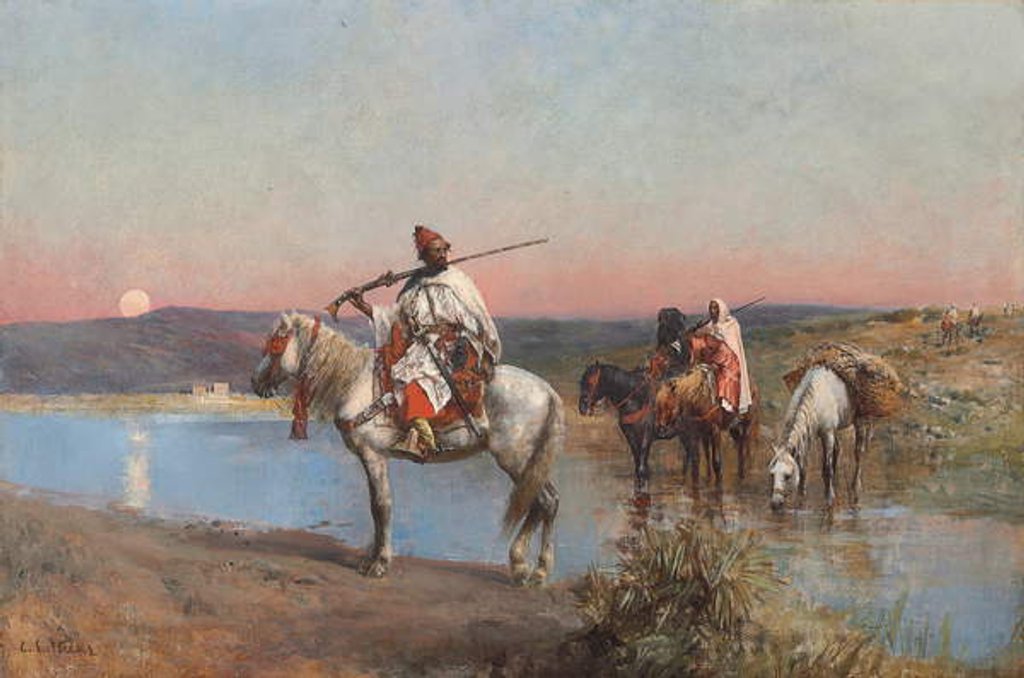 Detail of Fording a Stream by Edwin Lord Weeks