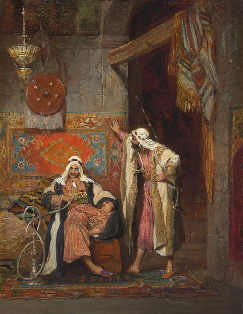 Detail of An Idle Conversation, 1872 by Arnold Corrodi