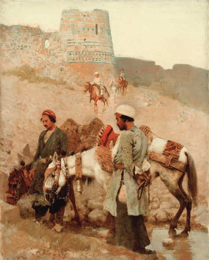Detail of Traveling in Persia, 1895 by Edwin Lord Weeks