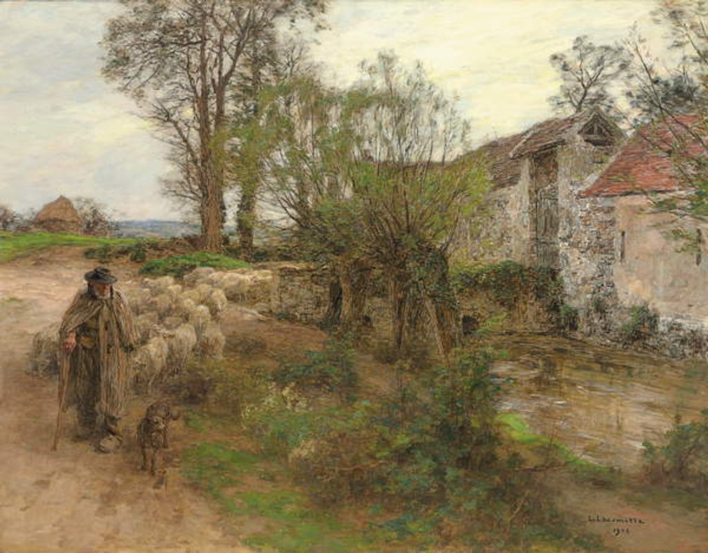 Detail of Exit of the Herd of Chailly Street; Sortie du troupeau du rue Chailly, 1904 by Leon Augustin Lhermitte